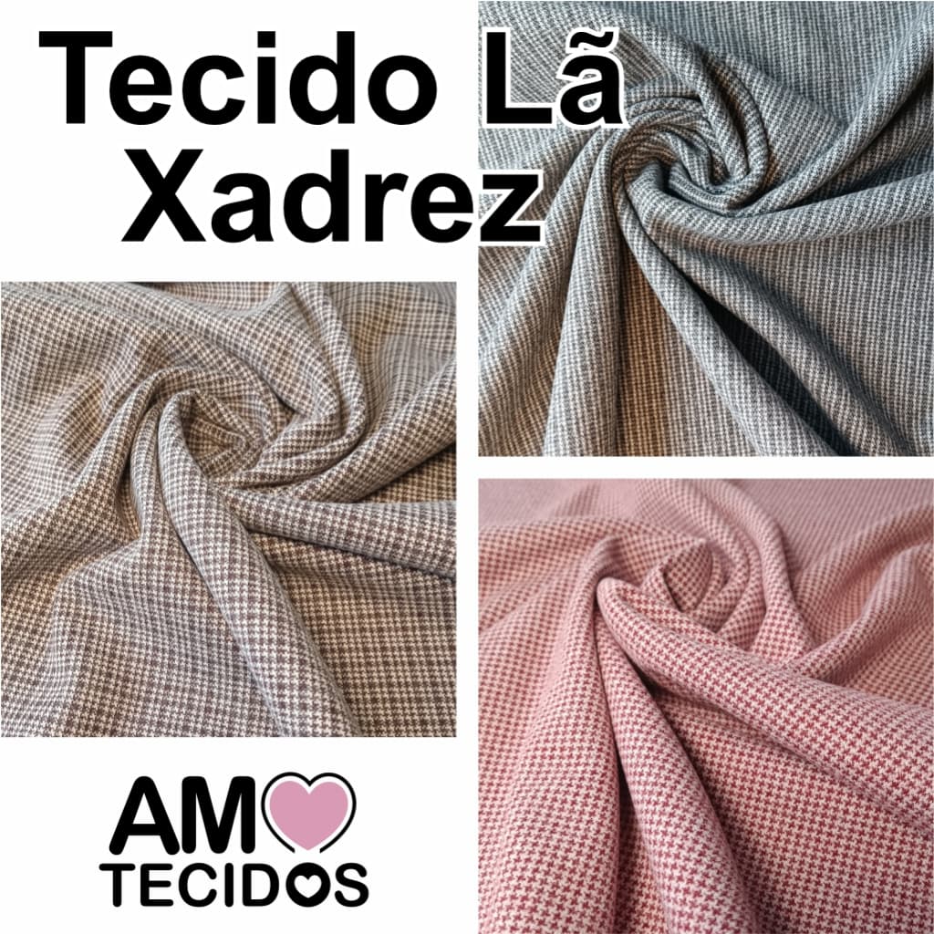 Tecido Lã Xadrez (1,00m x 1,50m) Amo Tecidos