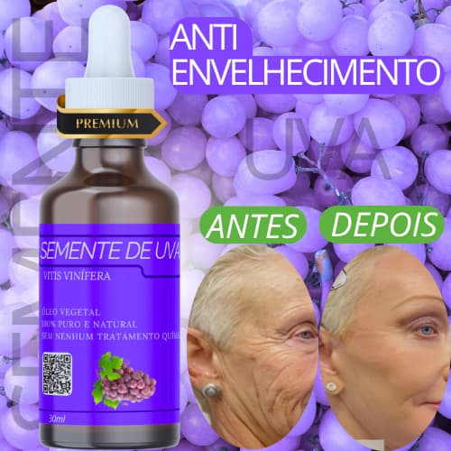 Óleo Semente de Uva - 100% Puro - 30ML - Envio Imediato