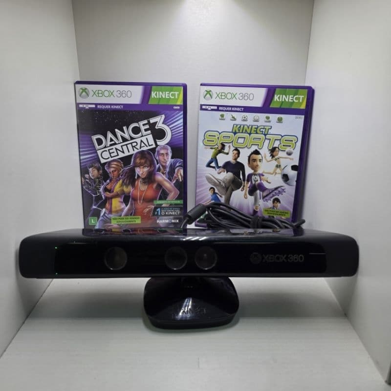 KINECT XBOX 360 + 2 JOGOS ORIGINAIS COMBO