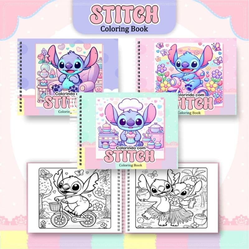 Livro de Colorir Stitch Capa Dura De Desenho Pintura Goods 50 Folhas GROSSA