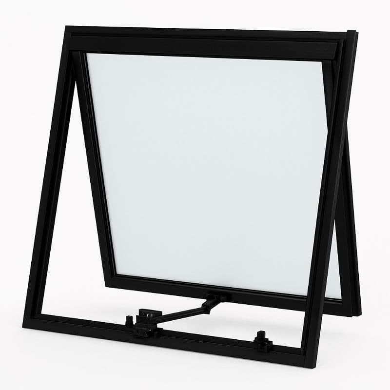 Janela para banheiro 50x50 Alumínio Preto Vidro jateado