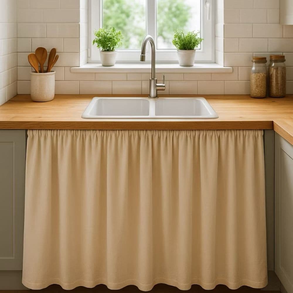 KIT C/2 OU 1 CORTINA DE PIA DE COZINHA 100% PVC Antimofo 138x80 LAVÁVEL CORES BRANCA, PRETA, BEGE E CINZA