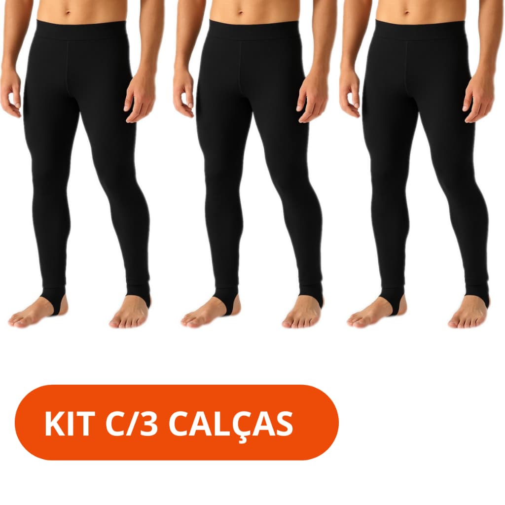 KIT 3 Calças Térmicas Segunda Pele Motoqueiros Motoboy Esportes Peluciada