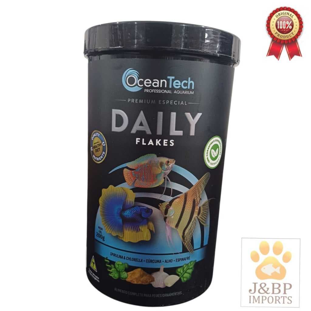 Ração Em Flocos Daily Flakes Ocean Tech/Dia a Dia p/ Peixes Tropicais/ Distribuidor Oficial