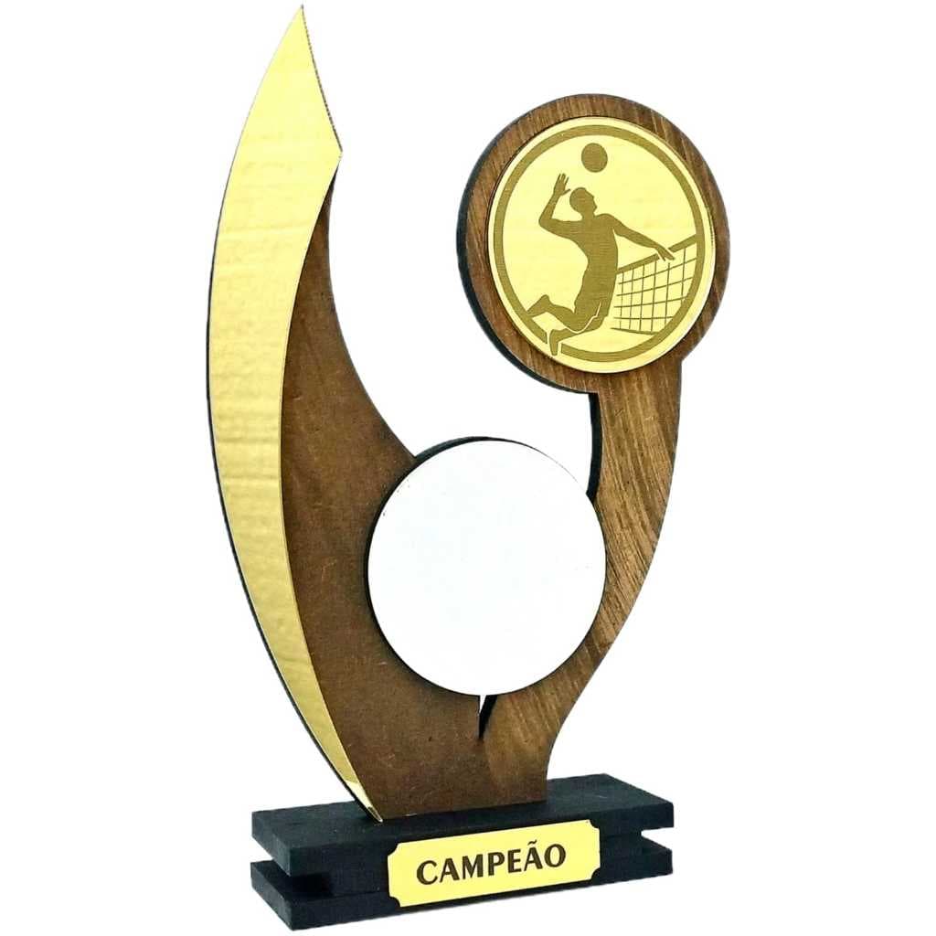 Troféu VOLEIBOL - VOLEI DE AREIA para personalizar – Design Moderno em Madeira e Acrílico
