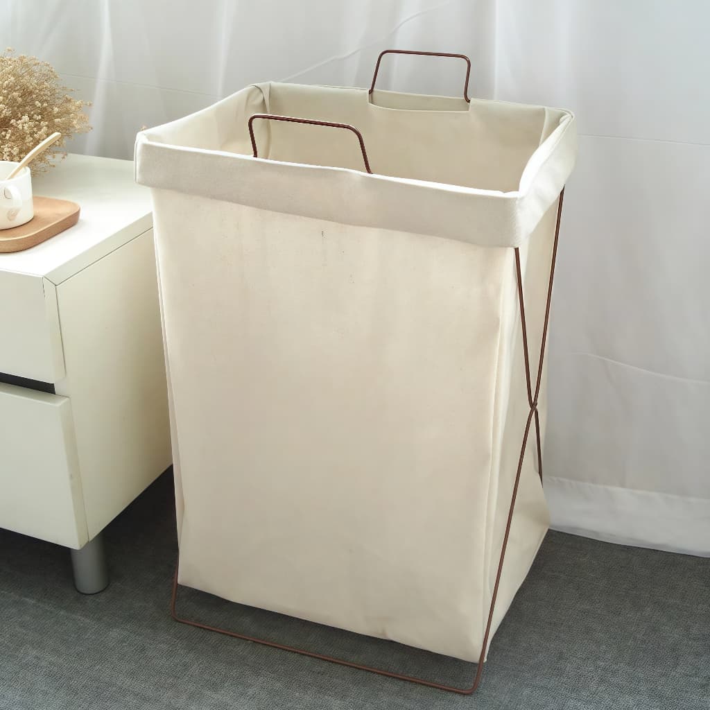 Cesto De Roupa Dobravel Com Suporte Em X Multiuso Organizador Quarto Banheiro Lavanderia