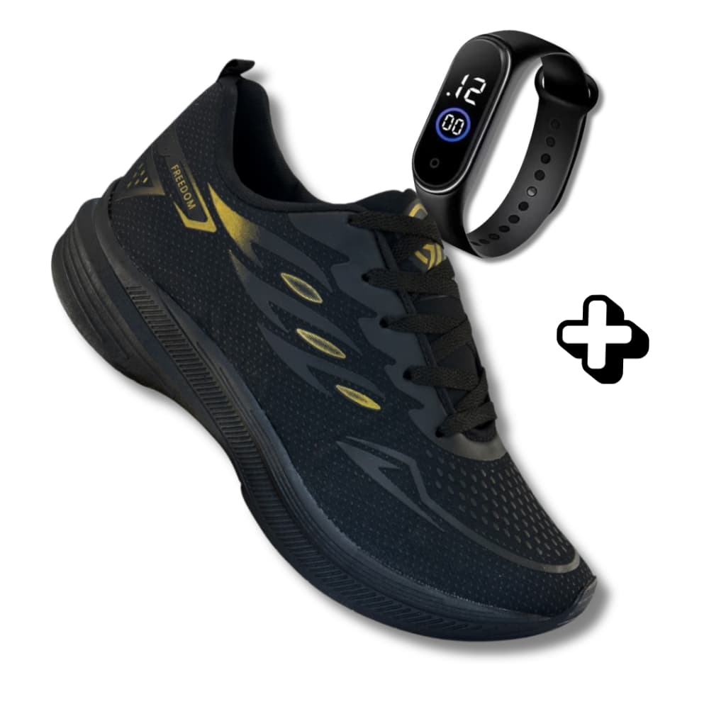 Tênis Masculino Leve Confortável + Relógio Esportivo Corrida