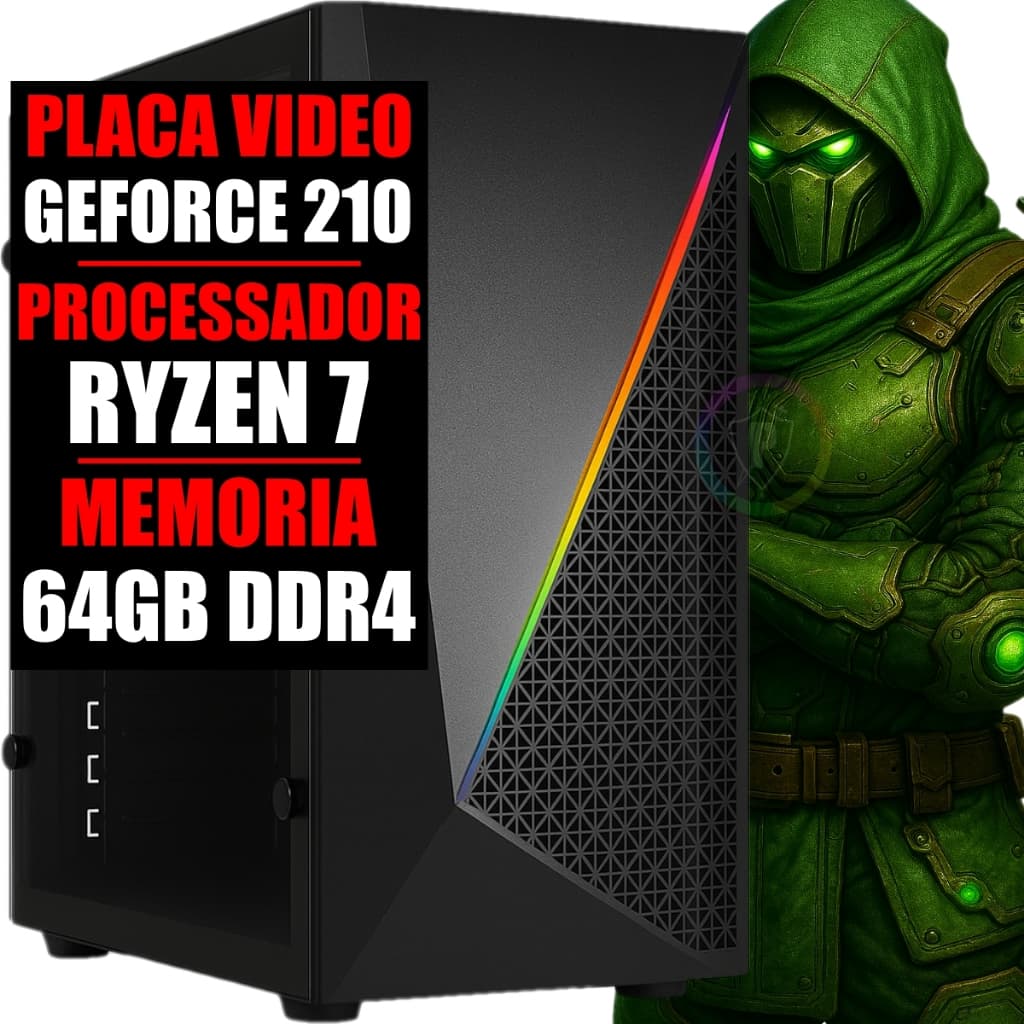Pc Gamer Ddr4 Ryzen 7 / 64gb Ram / GeForce 210 / Ssd 480gb