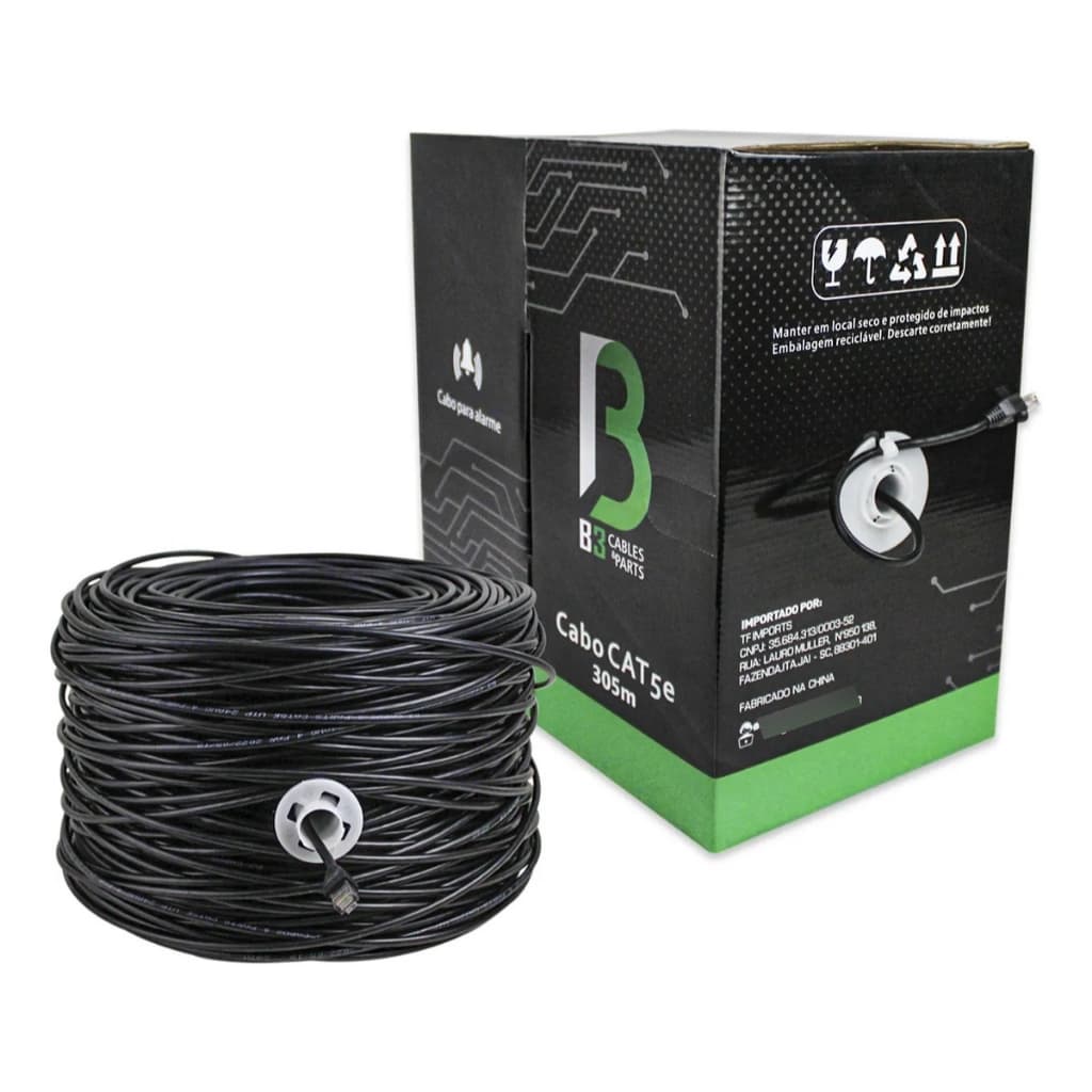 Cabo Trançado Para Cftv Alarme C5 305M Camera