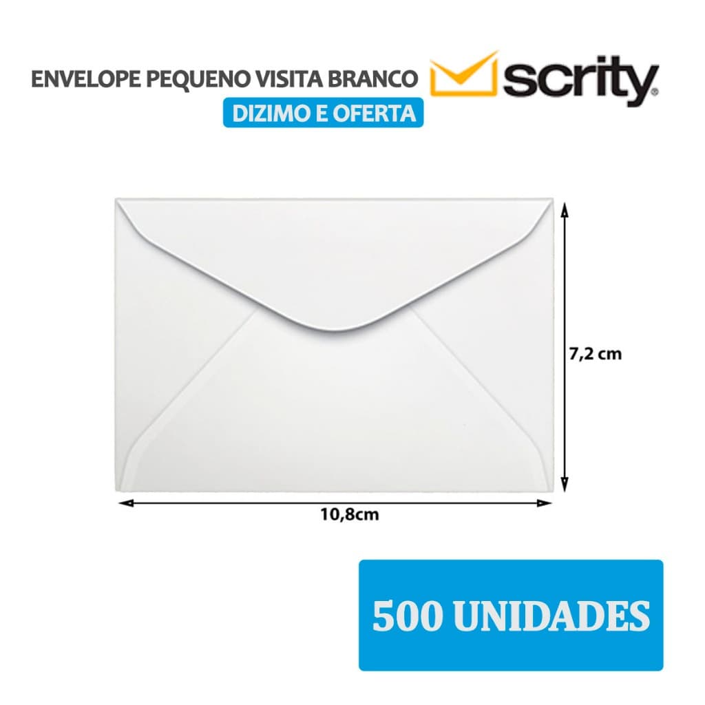 Envelope Visita Branco 072x108mm Cof050 Scrity 500 Unidades