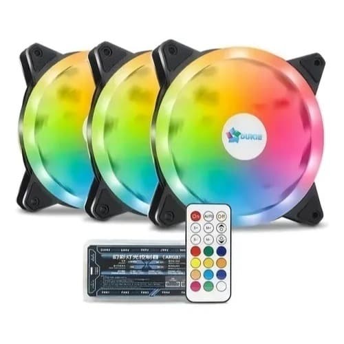 Kit 3 Cooler Fan 120mm ARGB 5v Com Controladora PC Gamer