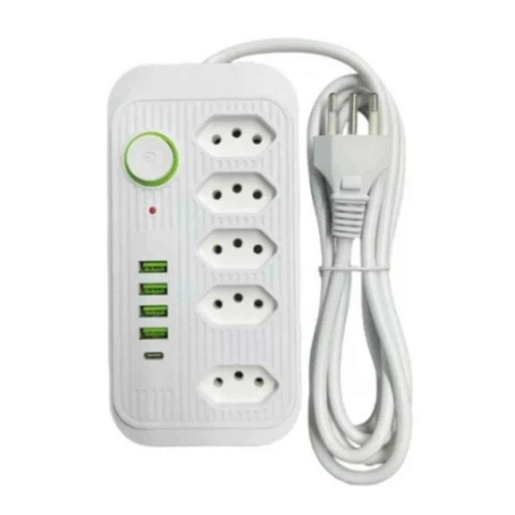 Extensão Filtro De Linha Segurança 5 Tomadas