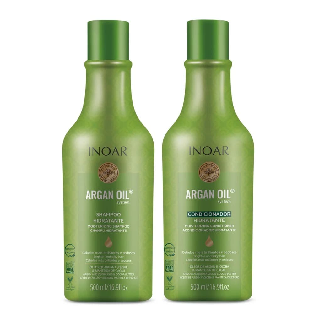 Inoar KIT Argan Oil Systen  Hidratante Shampoo e Condicionador de 500ml