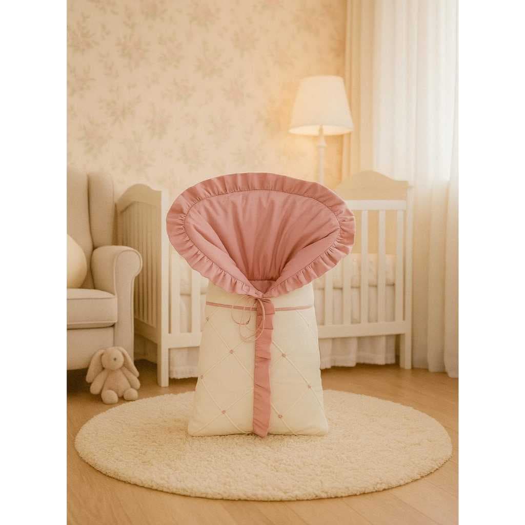 Saco Carregar Bebê Menino 100% Algodão - Porta Bebê Dormir Bordado Azul bebe e branco 100% Algodão Azul Saquinho Bebe