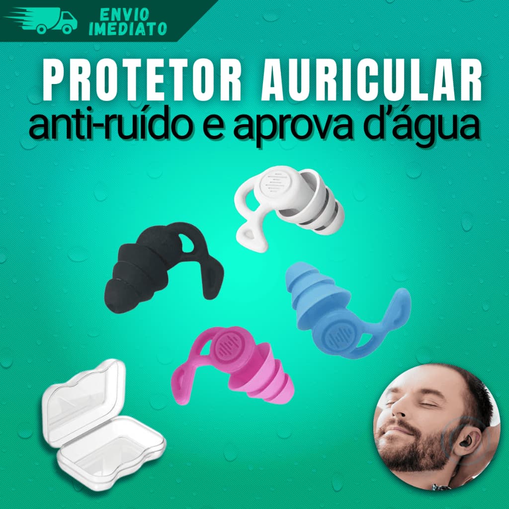Tampão Ouvido Par 3 Camadas Antiruído Plug Dormir Natação Estudos Trabalho Protetor Auricular