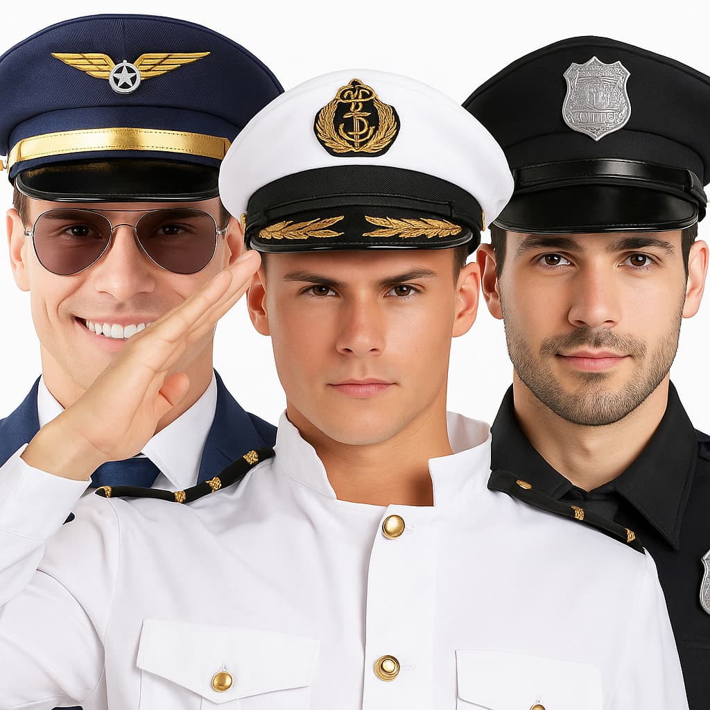 Chapéu Quepe Fantasia Polícia Marinheiro Aeronáutica Adulto Festa Temática Cosplay Fantasia