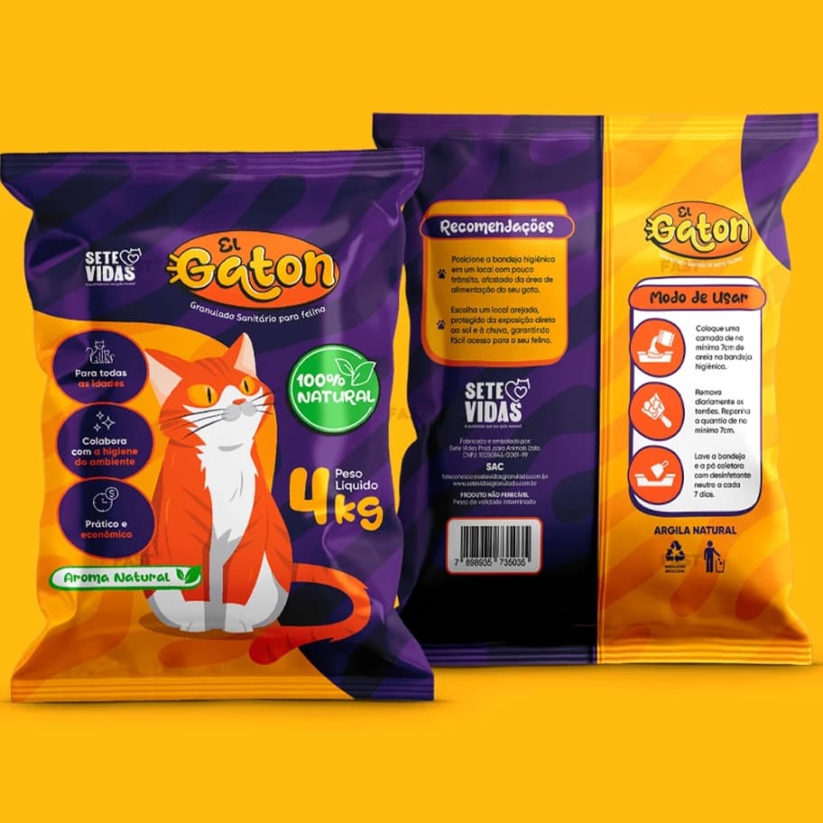 Areia para Gatos El Gaton - 4kg (2 UNIDADE)