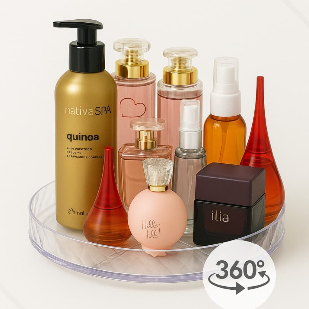 Porta Cosméticos Modelo Diamante 3D giratório 360°