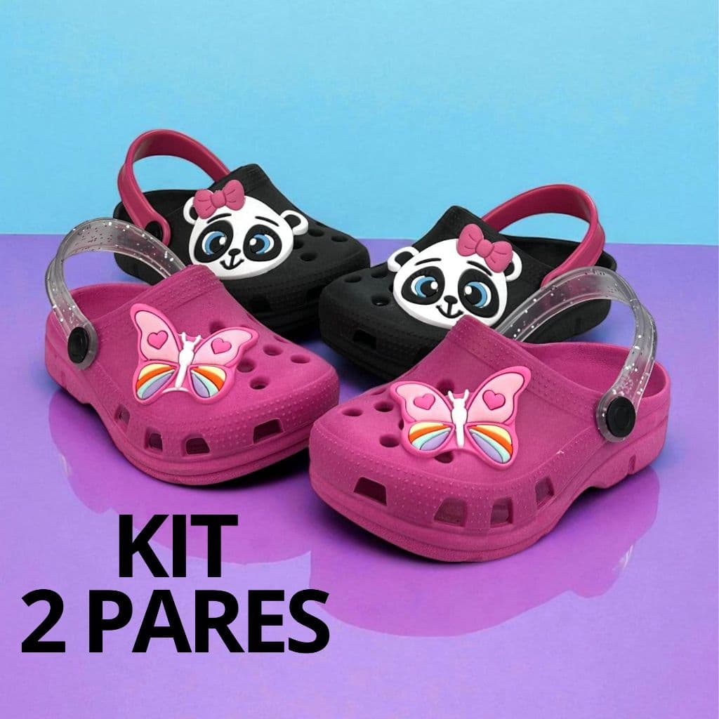 Kit 2 Pares Infantil Feminino Babuche Original Escolar Para Meninas Estilosas Casual Envio Rápido
