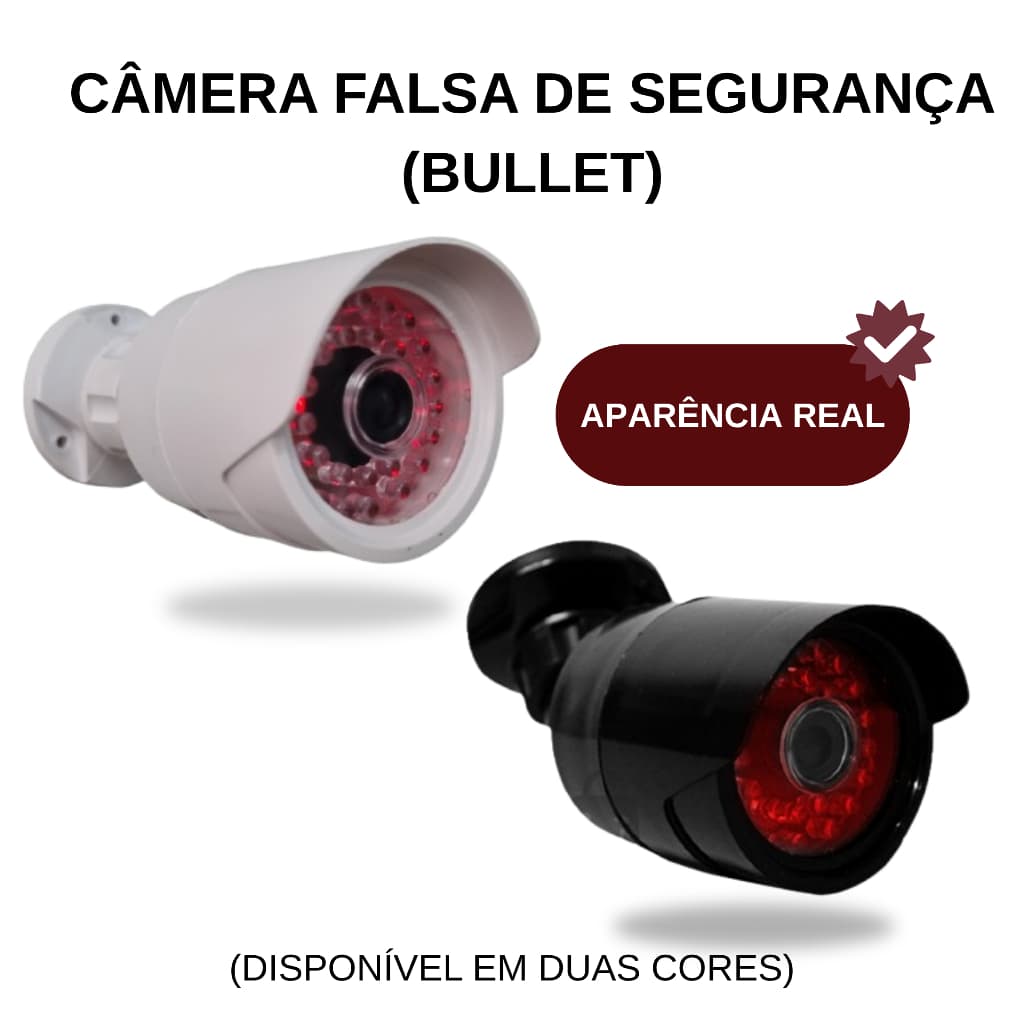 Câmera de Segurança Falsa Infravermelho Bivolt Com Led