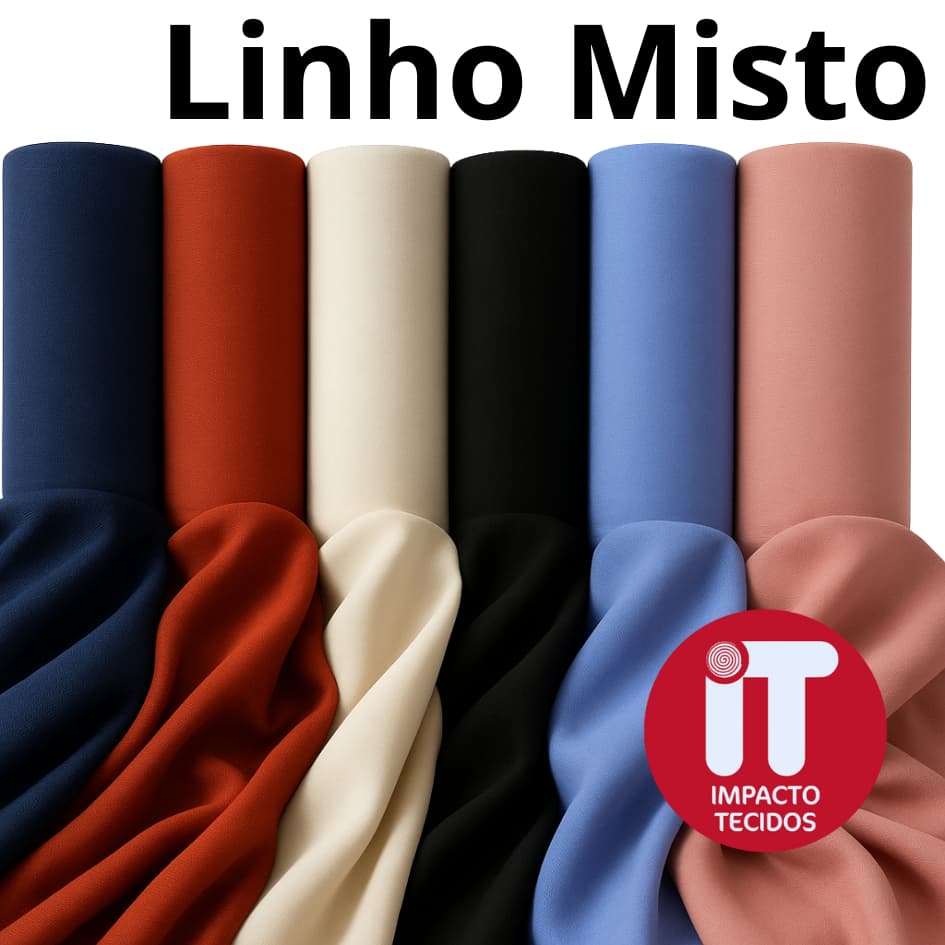 Tecido Linho Misto 1m x 1,40m - Varias Cores e Tamanhos - Qualidade Premium - linho com Viscose