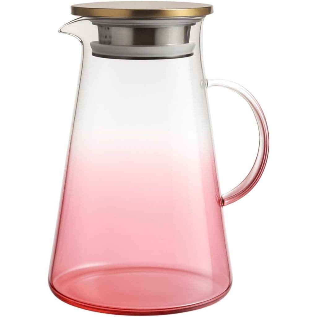 Jarra De Vidro Borossilicato Tampa Inox 1,8 Litros Vermelha