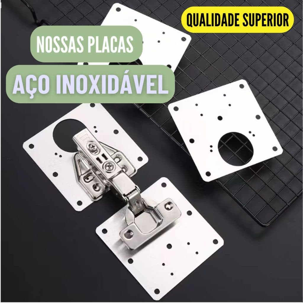 Placas Reparo Para Consertar Dobradiça Armário MDF Porta Guarda Roupa Conserto