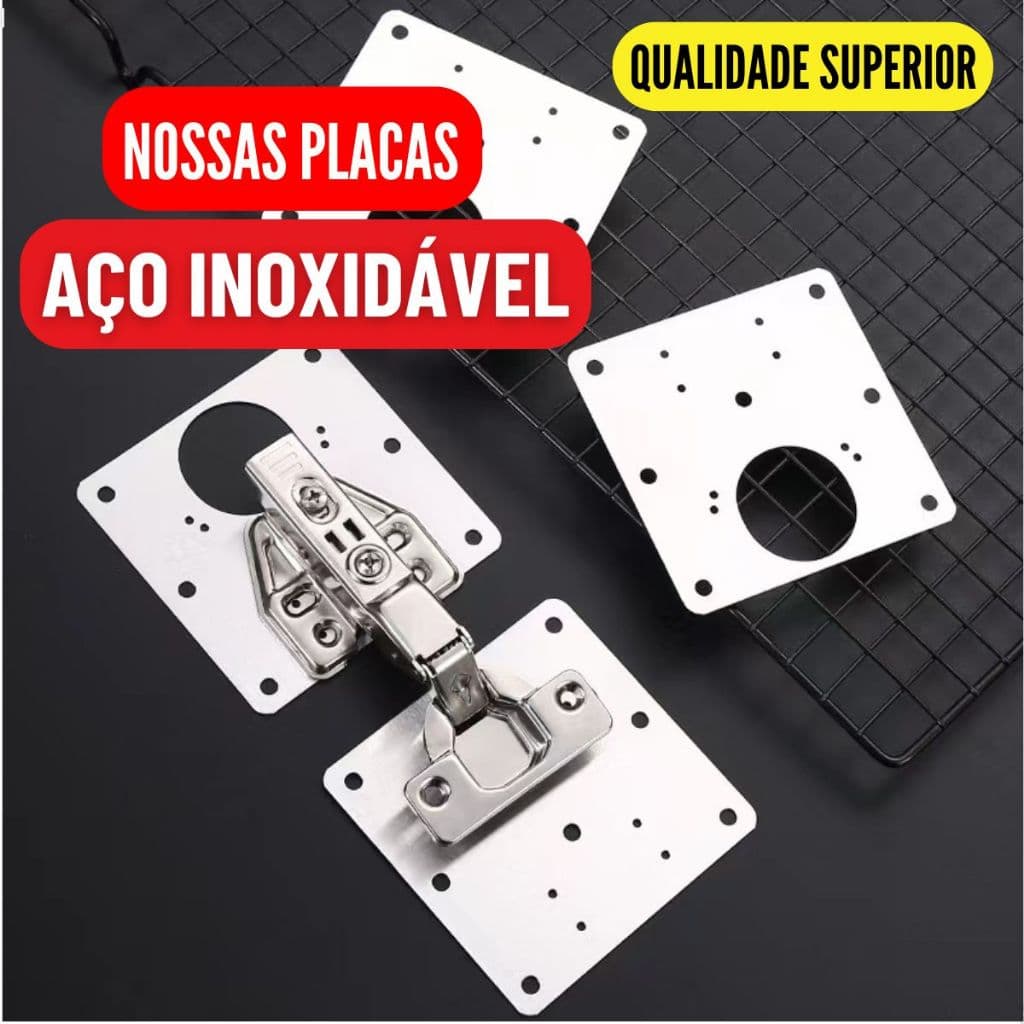 Placa Conserto de Armário Dobradiça Reparar Porta MDF Móveis Guarda Roupa Qualidade Superior Reparo
