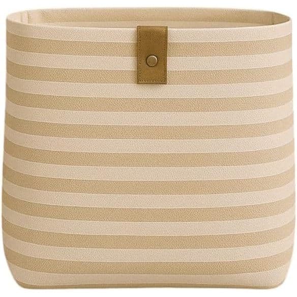 Cesto Organizador Roupa Suja Dobrável Multiuso 30L Listrado