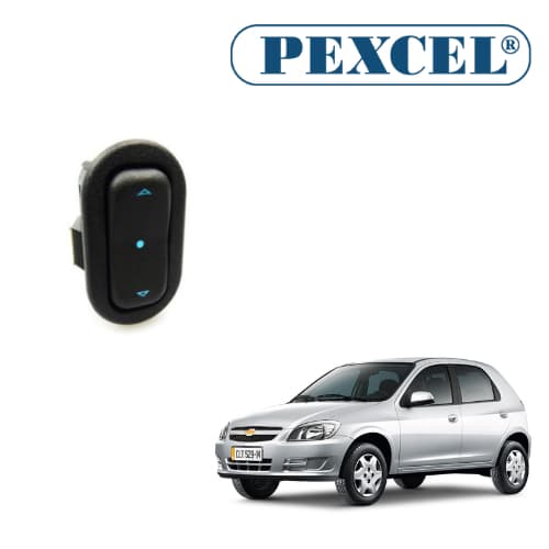 Interruptor de vidro elétrico Celta Novo Simples Azul