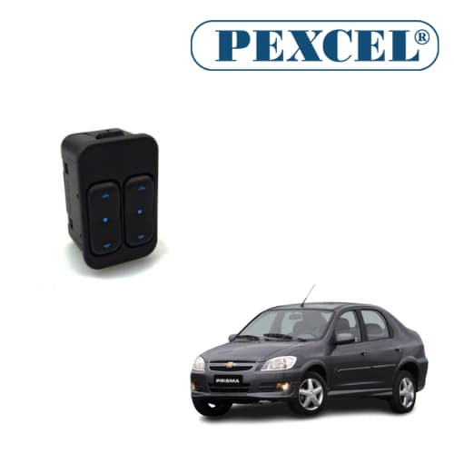 Interruptor de vidro elétrico Prisma duplo- Dianteiro Esquerdo Azul