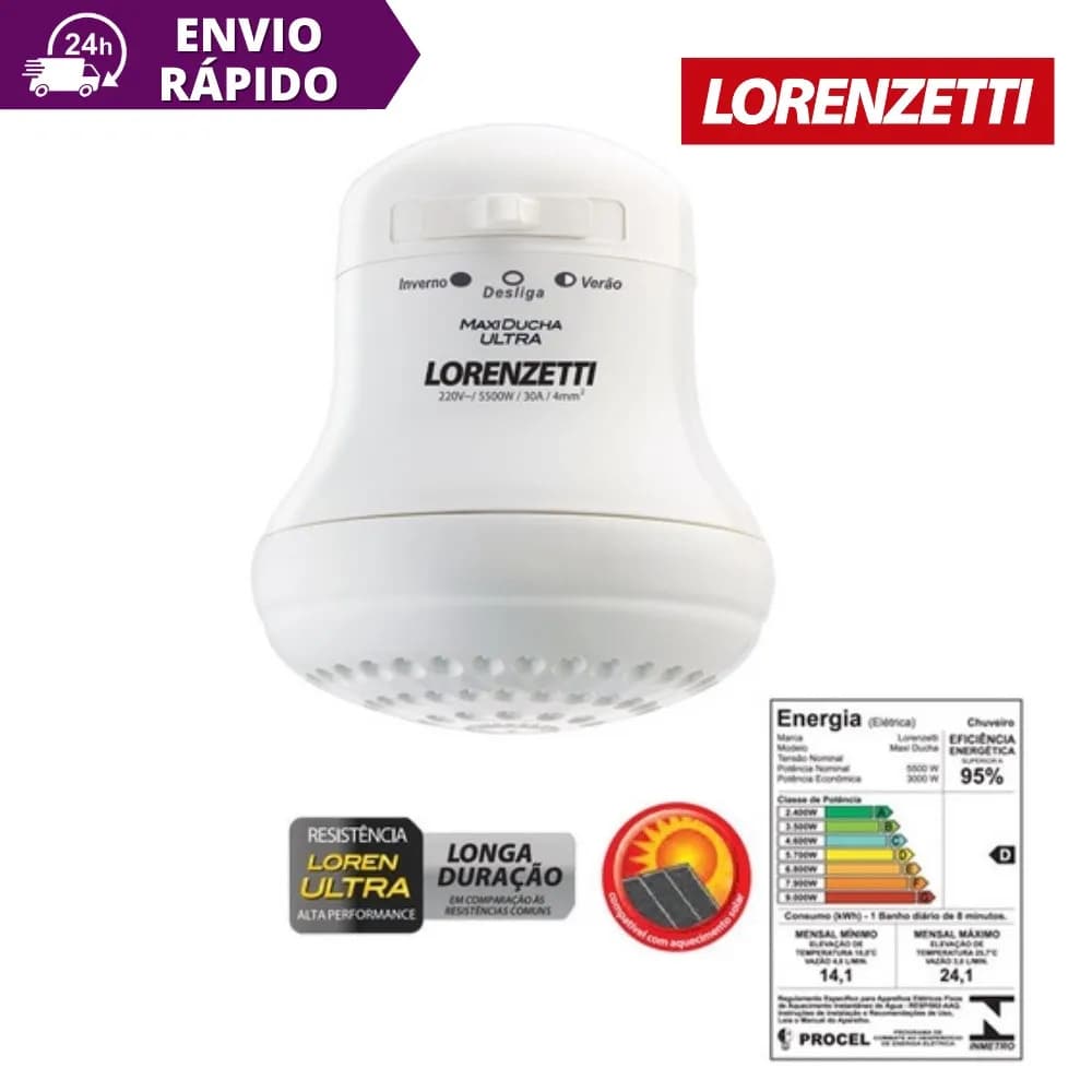 Ducha Chuveiro Maxi Ducha Ultra 5500W 127V/220V Lorenzetti