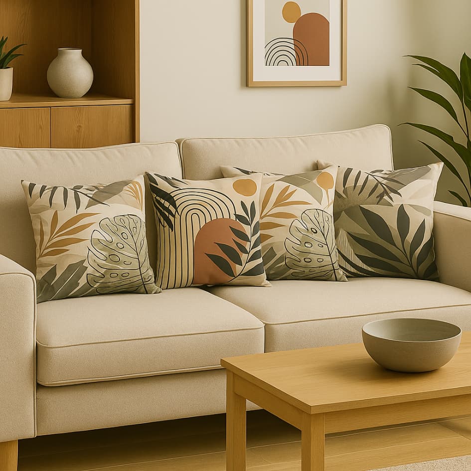 Kit com 04 unidades de Almofadas Decorativas 45x45 Digitalizado abstrato