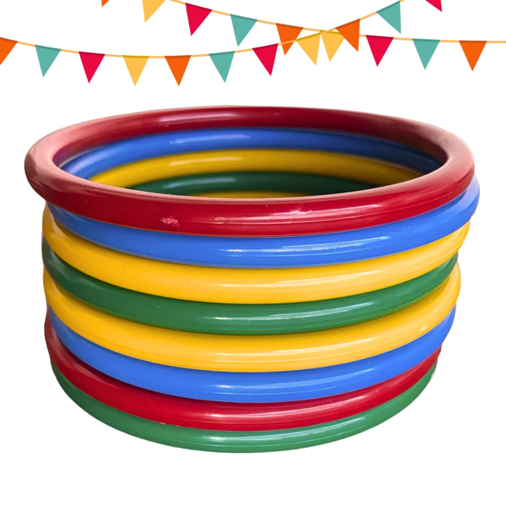 Kit Argolas Coloridas Festa Junina Arremesso Alvo Artesanato Plásticas