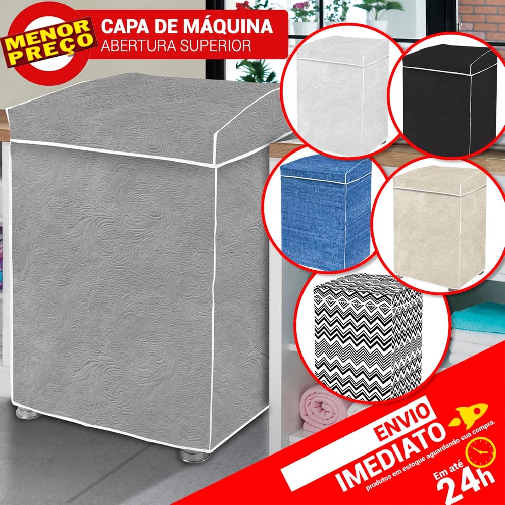 Capa Maquina de Lavar Flanelada Tampa e Saia Brastemp Electrolux Consul Todos os Tamanhos