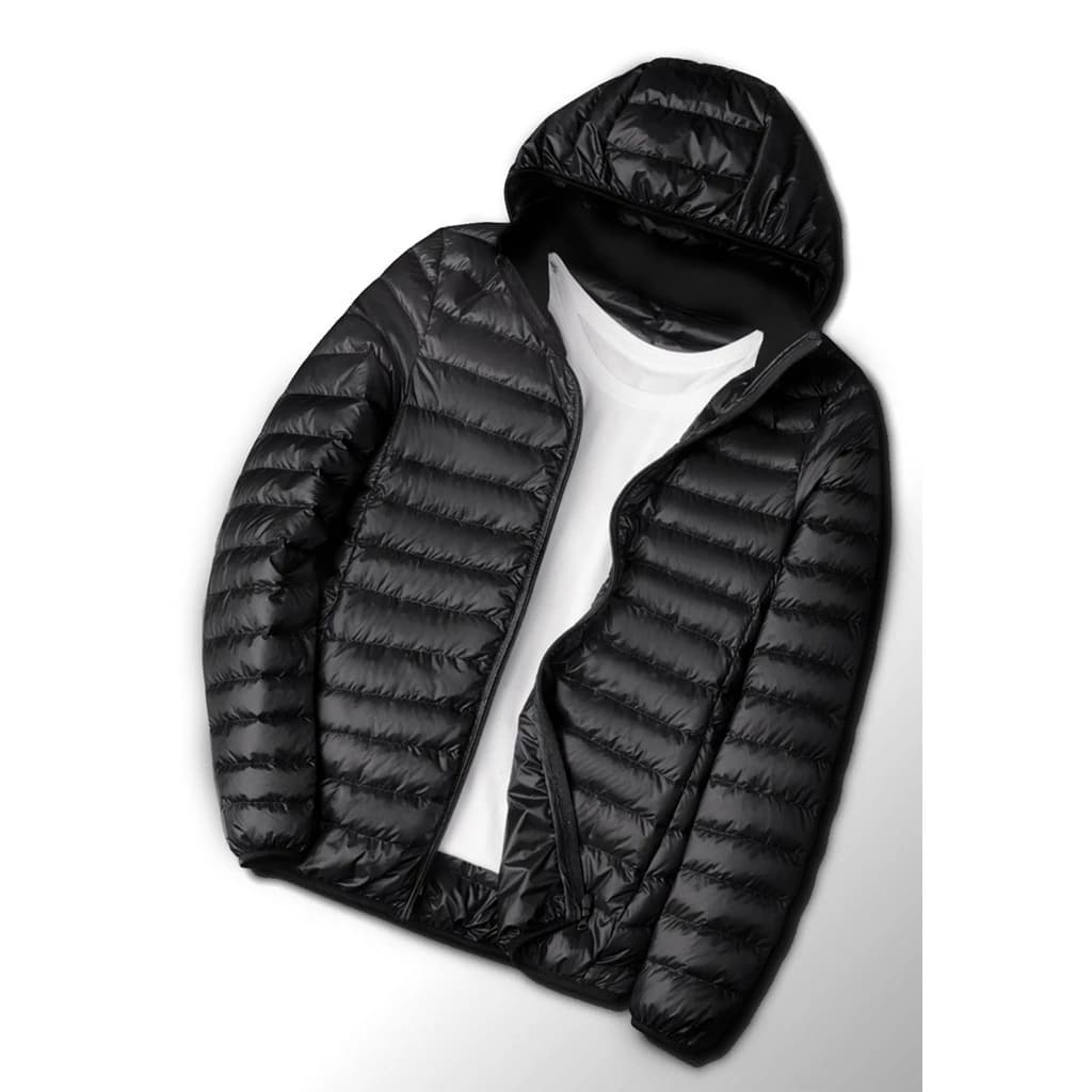 Jaqueta Masculina Puffer Matelassê Capuz Removível Impermeável