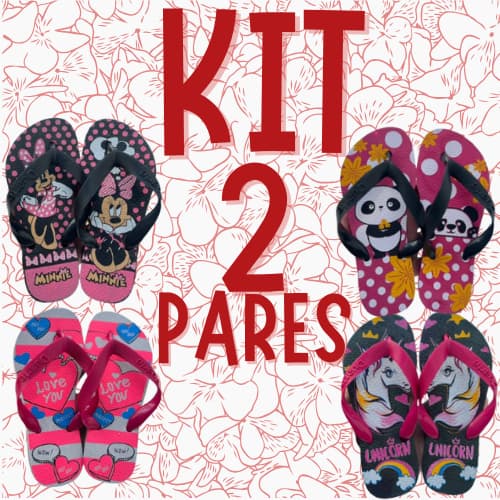 Kit 2 Pares de Chinelo Infantil Feminino Menina Mais Vendidos 2025