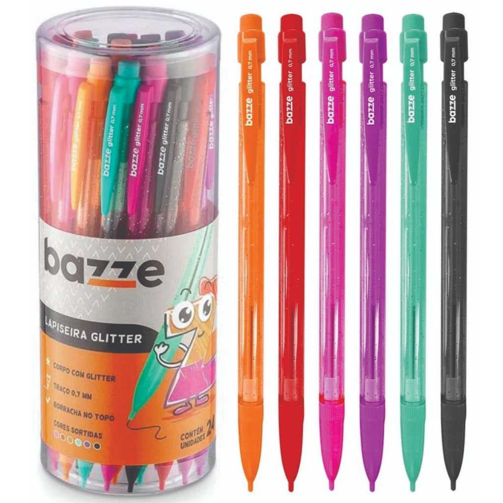 Lapiseira Glitter - 0.7mm -  Bazze, Material Escolar, Escritório