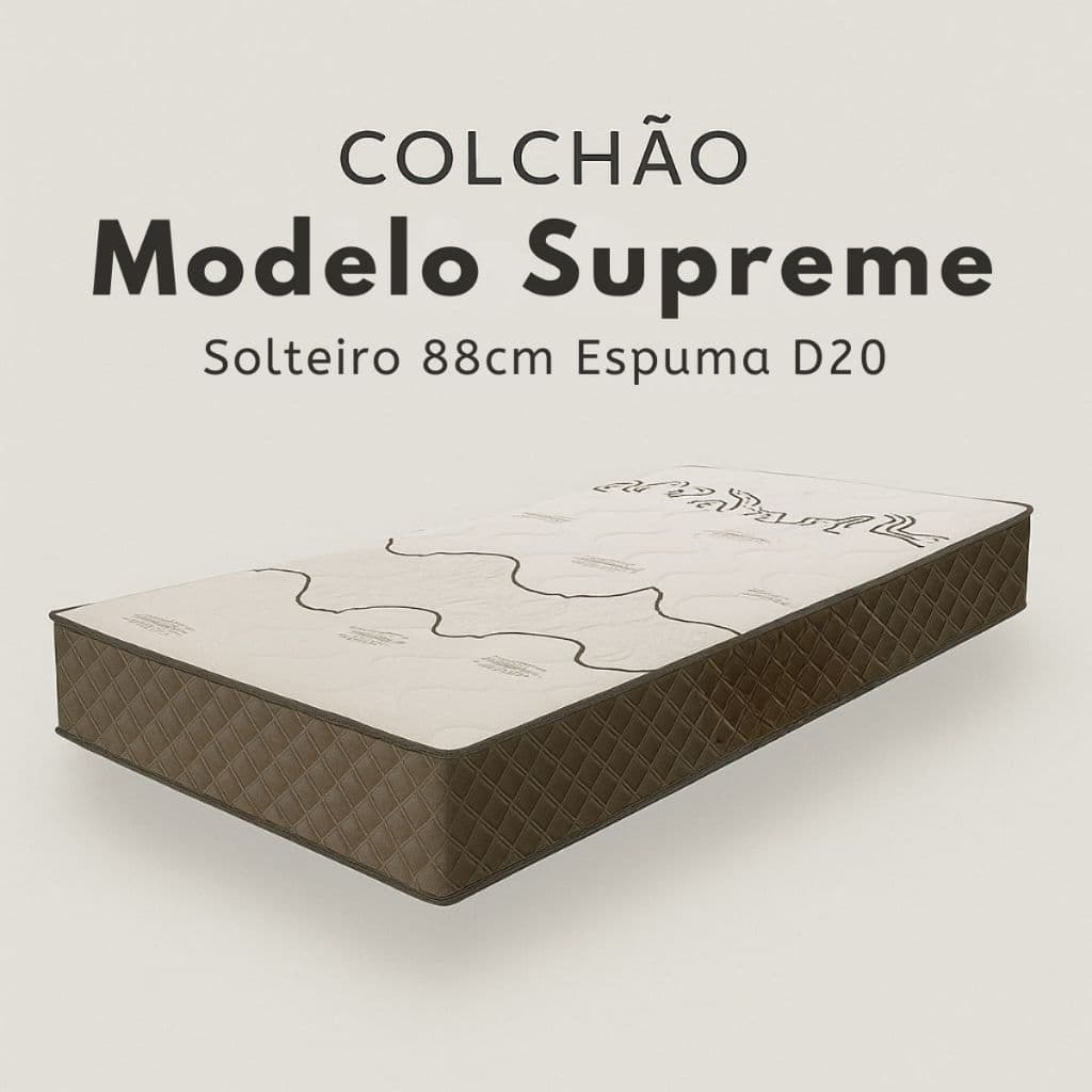 Colchão Solteiro 88cm Espuma D20 Supreme Conforto Estampa Personalizada