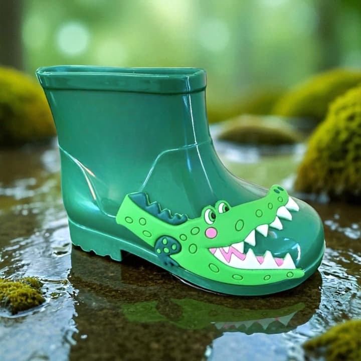 Galocha Bota Infantil Menino Dinossauro Masculina Criança Leve Confortável Impermeável