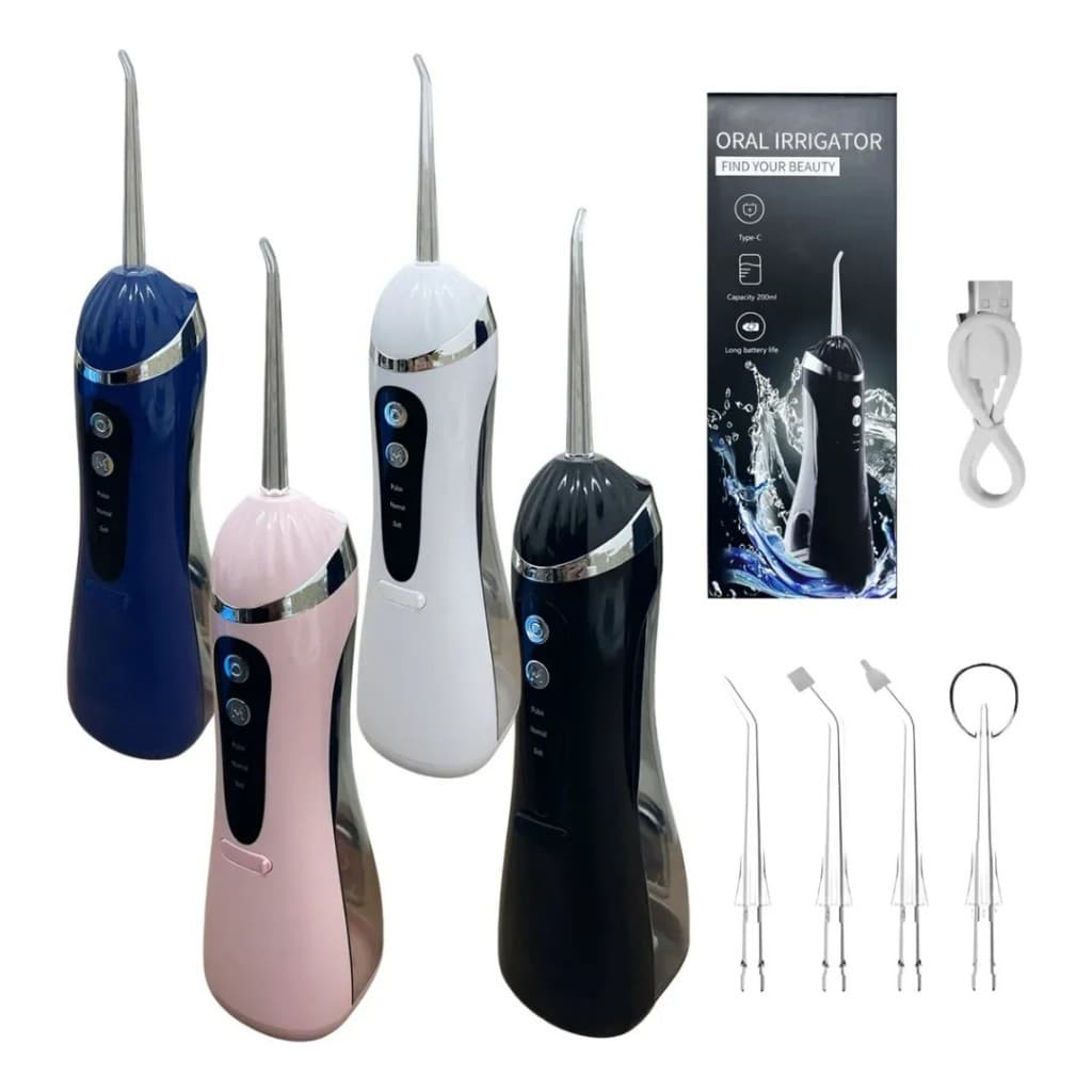 Irrigador Oral Jato D'água Potente e Portátil Limpeza Bucal e dos Dentes 3 Modos Bivolt