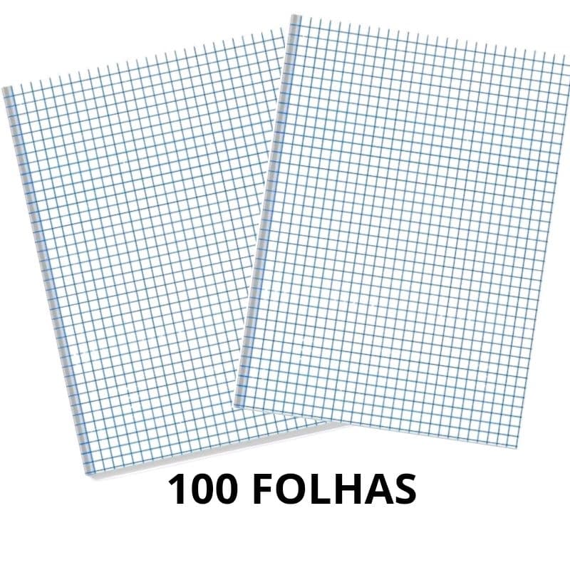 Papel Folha de Almaço Quadriculado 100 Folhas
