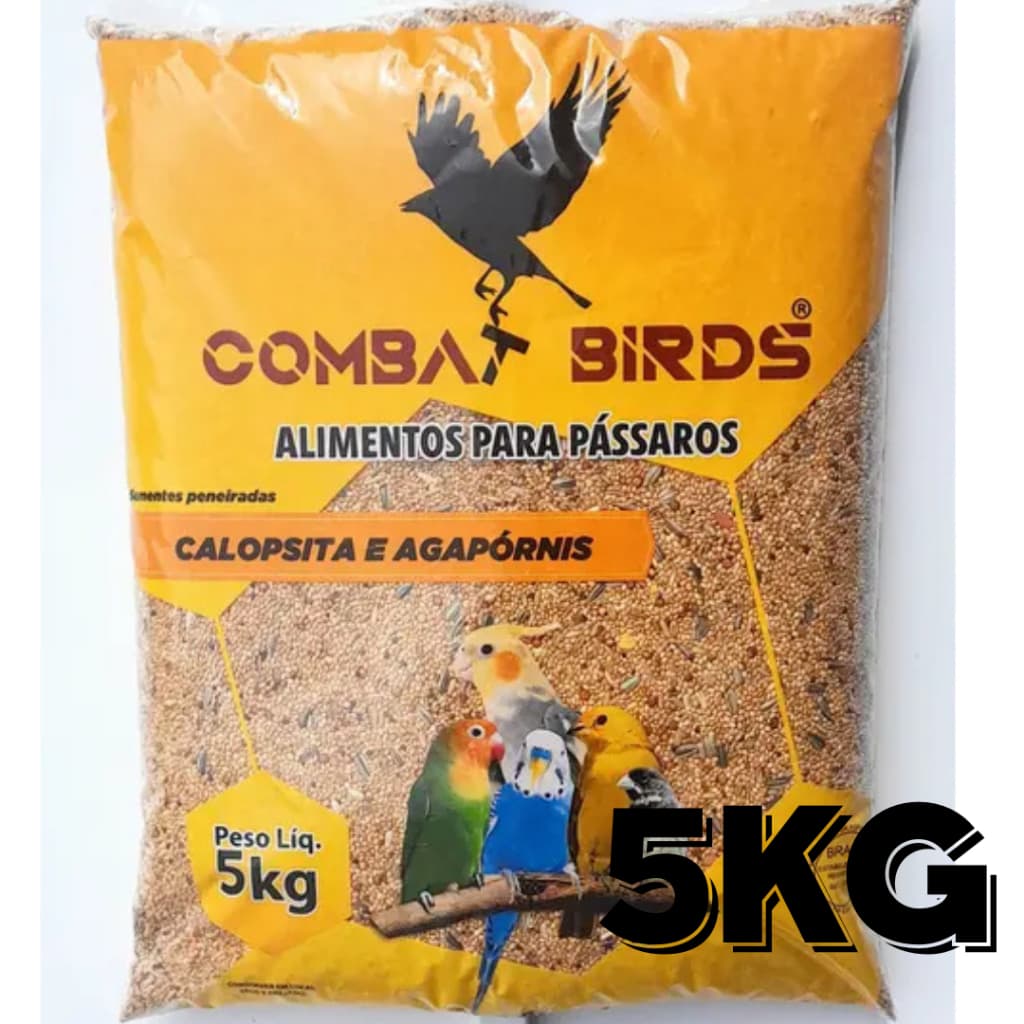 Mistura Calopsita e Agapórnis Combat Birds - 5kg