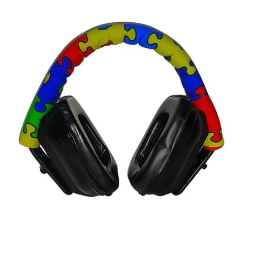 Abafador de Ruídos Acolchoado Infantil | Tema Autismo Quebra-Cabeça | Conforto Sensível Auditivo | Autista Tea