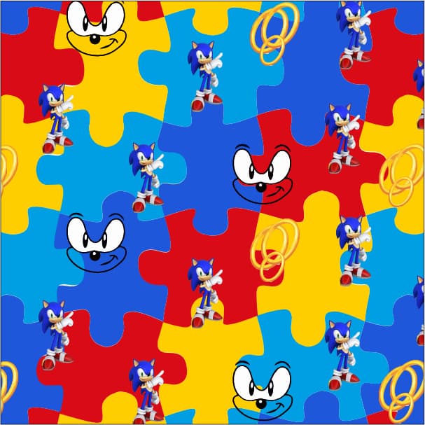 Abafador de Ruídos Acolchoado Infantil | Tema Sonic Autismo Quebra-Cabeça | Conforto Sensível Auditivo | Tea Autista