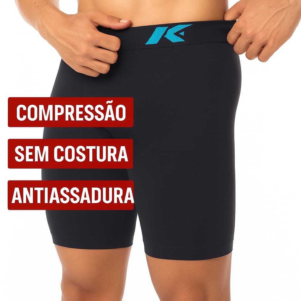 Bermuda térmica Keeper Compressão Masculina Sem Costura Corrida Academia
