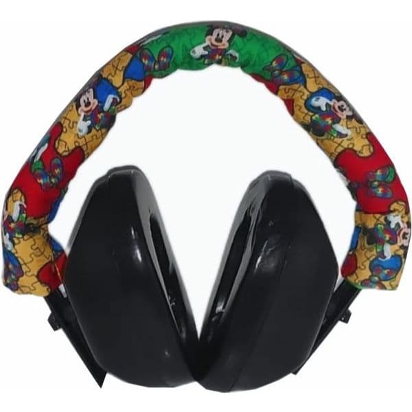 Abafador de Ruídos Acolchoado Infantil | Tema Mickey Autismo Quebra-Cabeça | Conforto Sensível Auditivo | Tea Autista