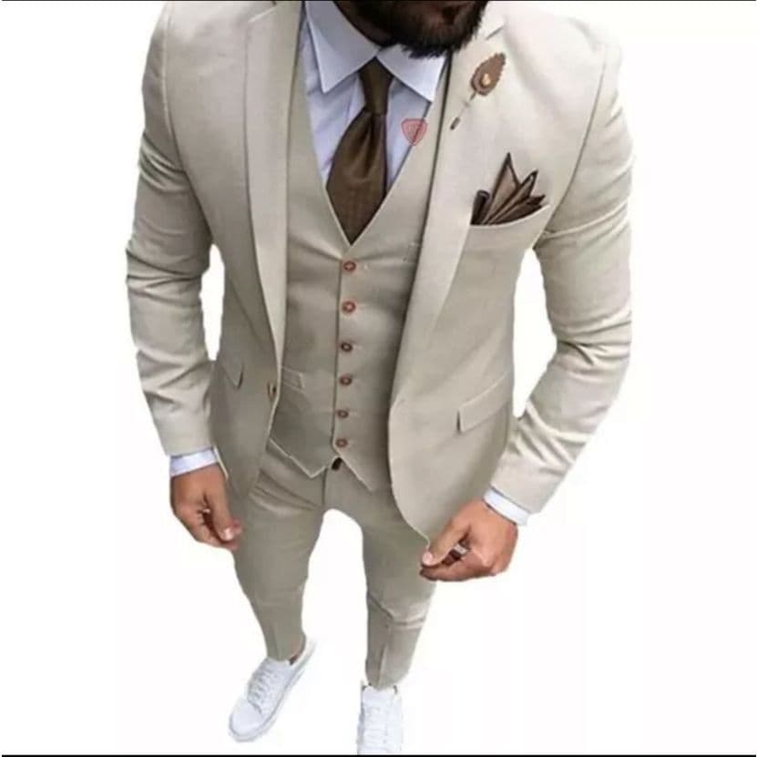 Terno Masculino Executivo slim beje/Paleto+calça/lançamento 2025/melhor preço/promoçao