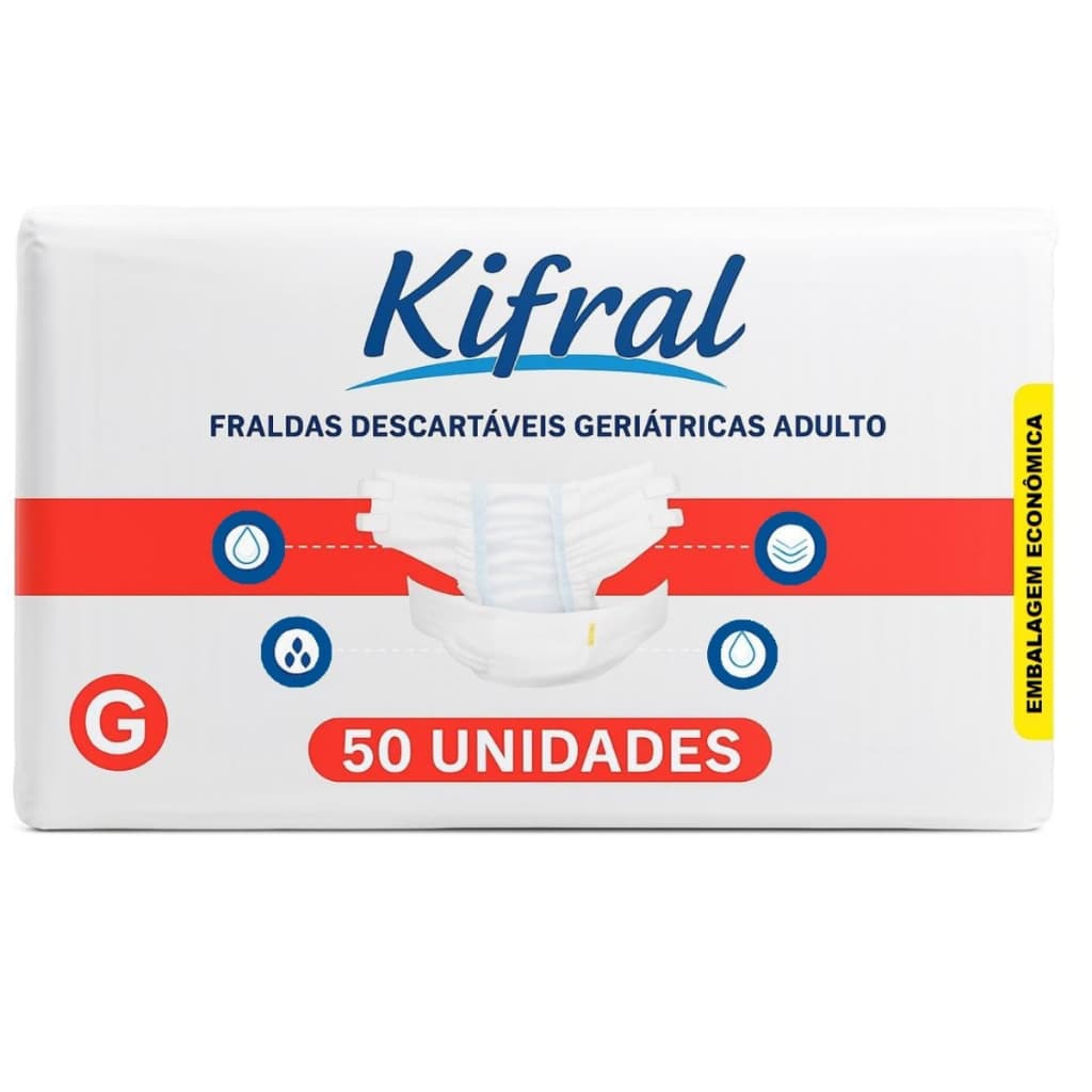 Fralda Geriátrica Kifral Gold P M G Eg 50u Atacado Barato