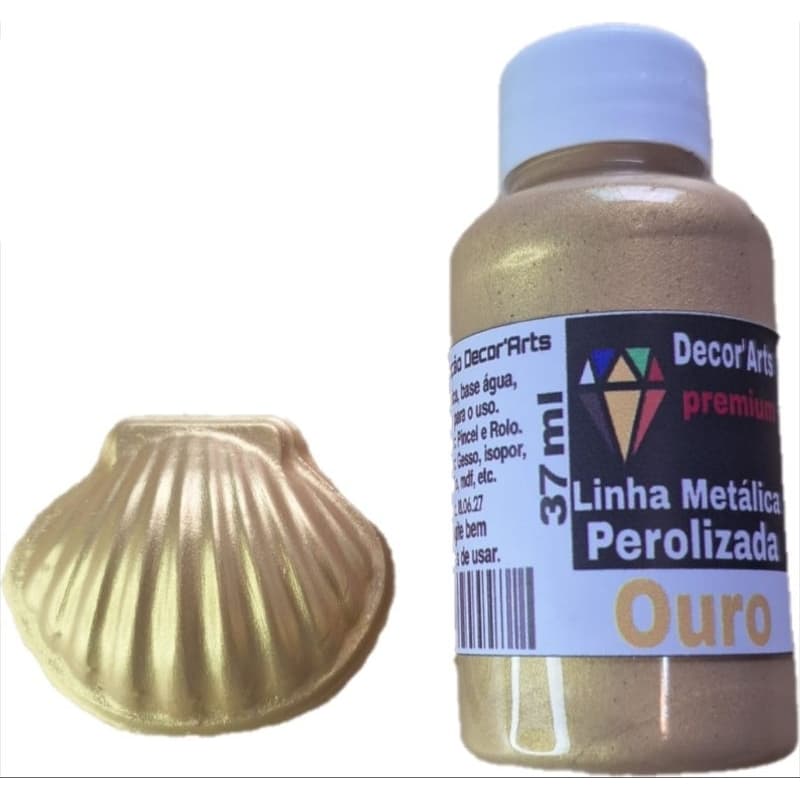 Tinta OURO Metálica - Tinta Para Arte e Artesanato, gesso - 37ml